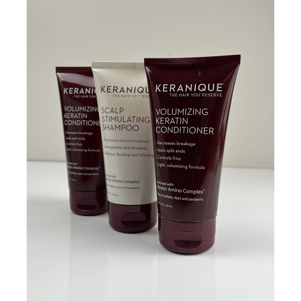 Set Of 2 NEW Sealed KERANIQUE Volumizing Keratin Conditioner 4.5oz